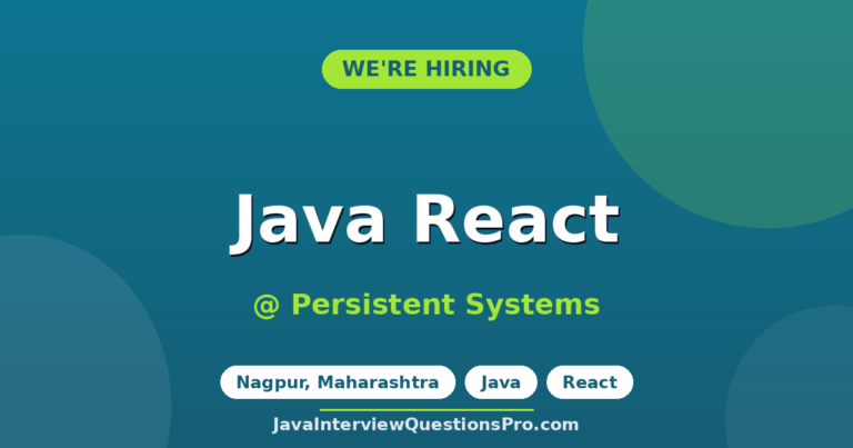 Java React at Persistent Systems — Nagpur, Maharashtra