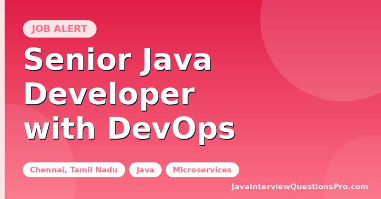 Senior Java Developer with DevOps at Luxoft India Llp — Chennai,