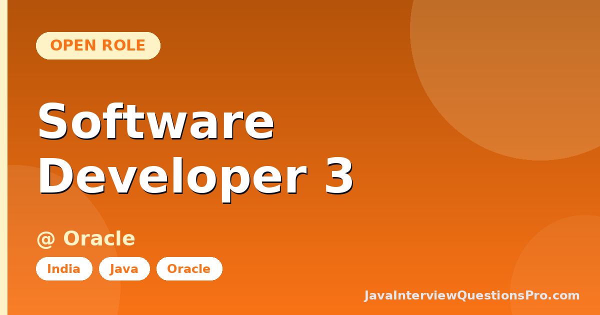 Software Developer 3 at Oracle — India