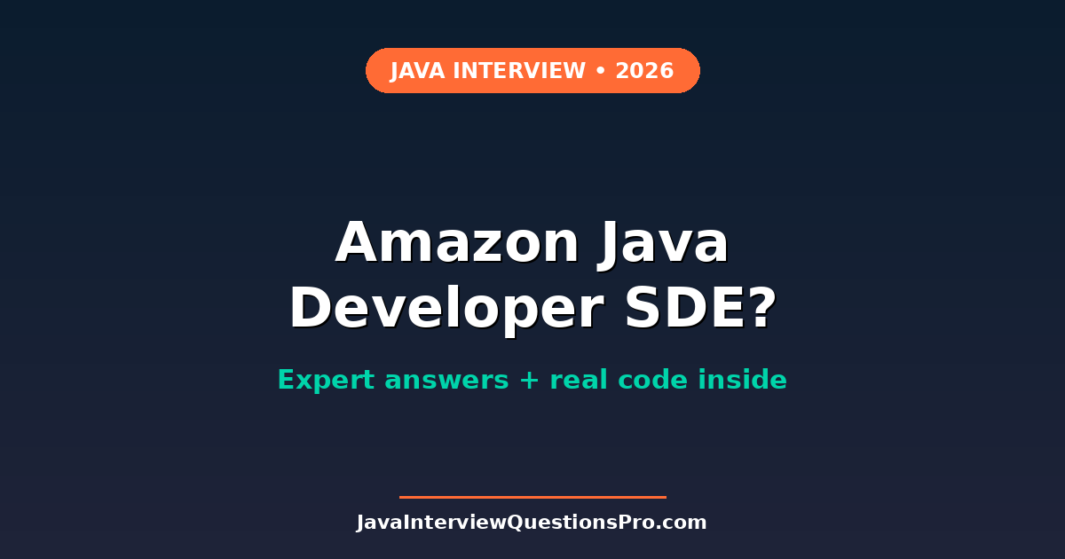 Amazon Java Developer Interview Questions SDE 2026