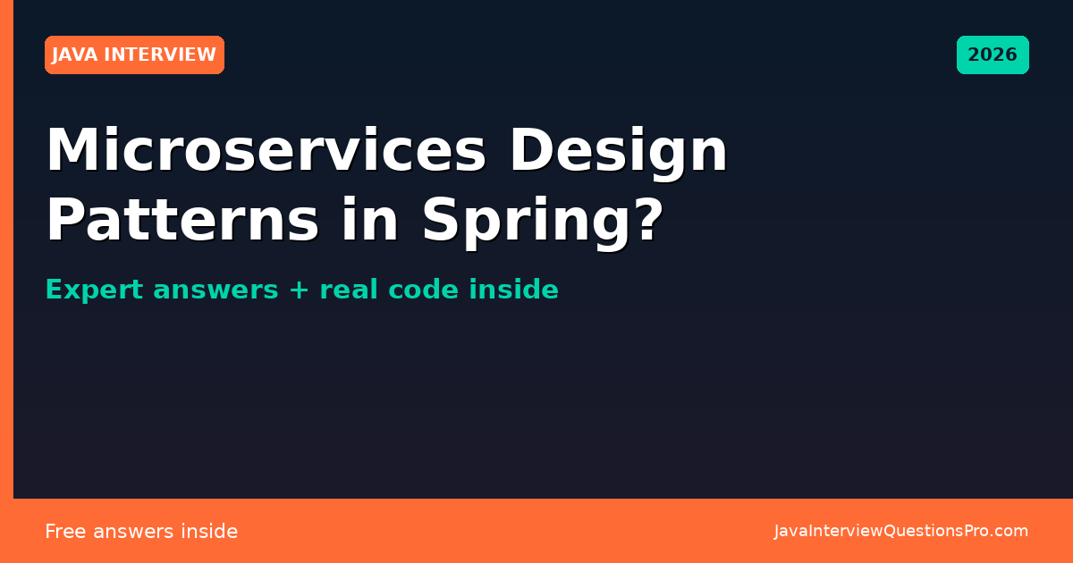 Microservices Design Patterns in Spring Boot 2026