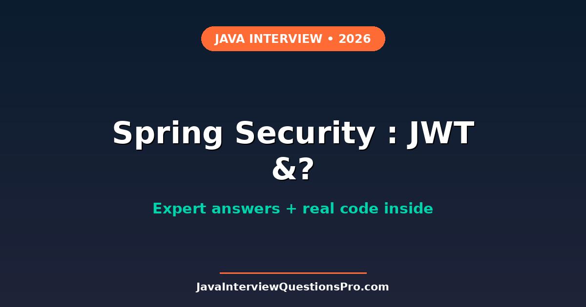Spring Security Interview Questions 2026: JWT & OAuth2