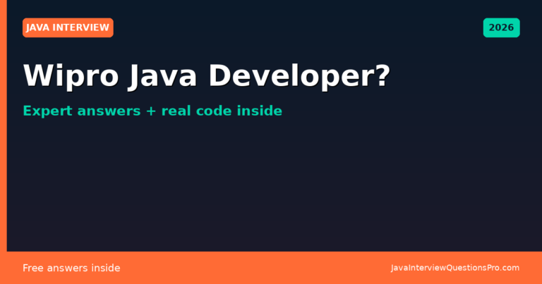 Wipro Java Developer Interview Questions 2026