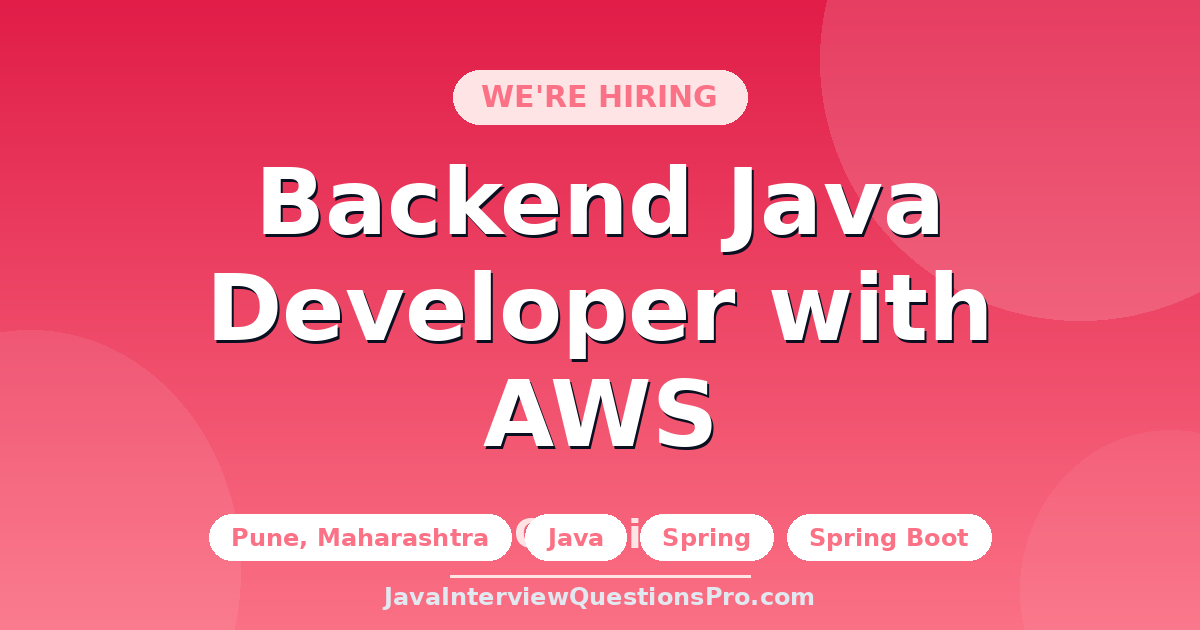 Backend Java Developer with AWS at Cognizant — Pune, Maharashtra