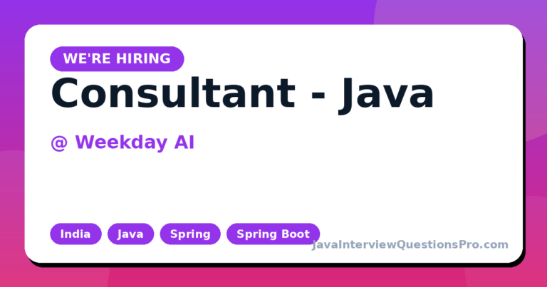 Consultant - Java at Weekday AI — India