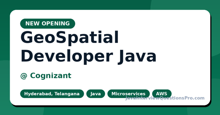 GeoSpatial Developer Java at Cognizant — Hyderabad, Telangana