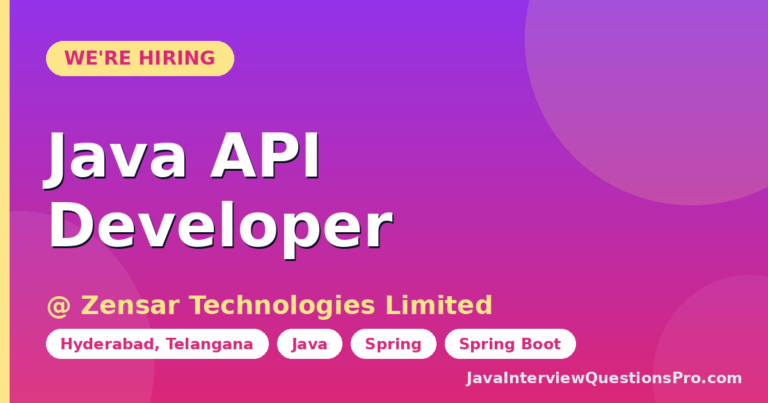 Java API Developer at Zensar Technologies Limited — Hyderabad, Te