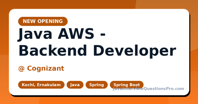 Java AWS - Backend Developer at Cognizant — Kochi, Ernakulam