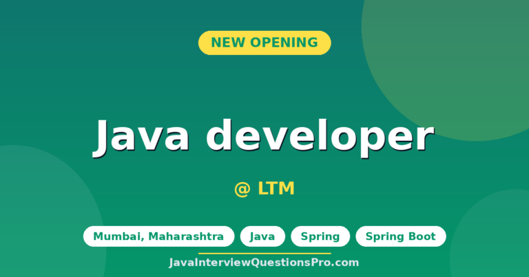Java developer at LTM — Mumbai, Maharashtra