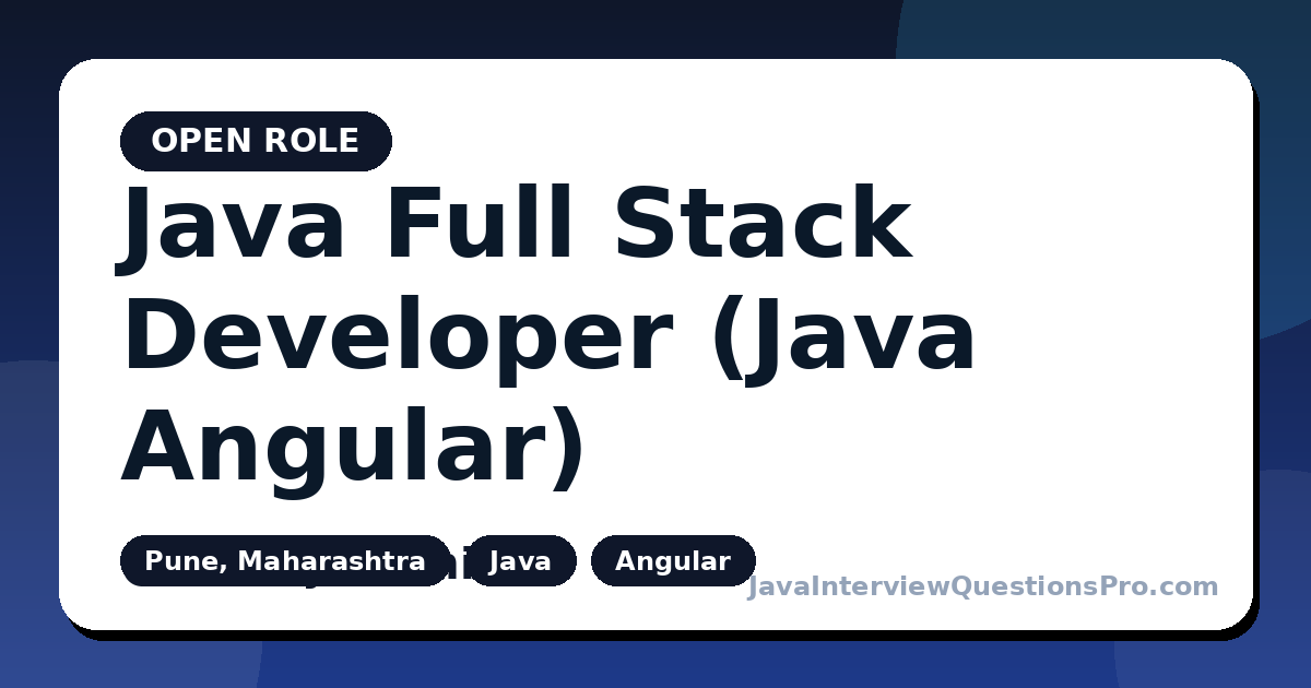Java Full Stack Developer (Java Angular) at Infosys Limited — Pun