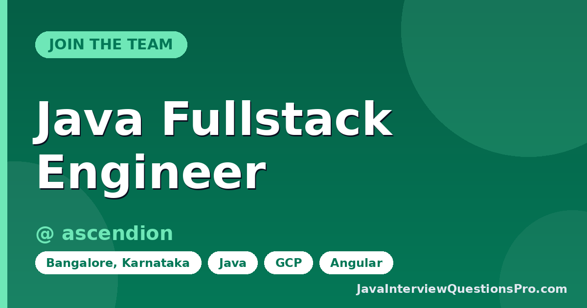Java Fullstack Engineer at ascendion — Bangalore, Karnataka