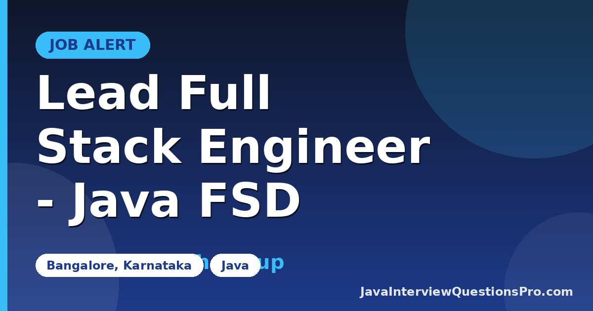Lead Full Stack Engineer - Java FSD at UnitedHealth Group — Banga