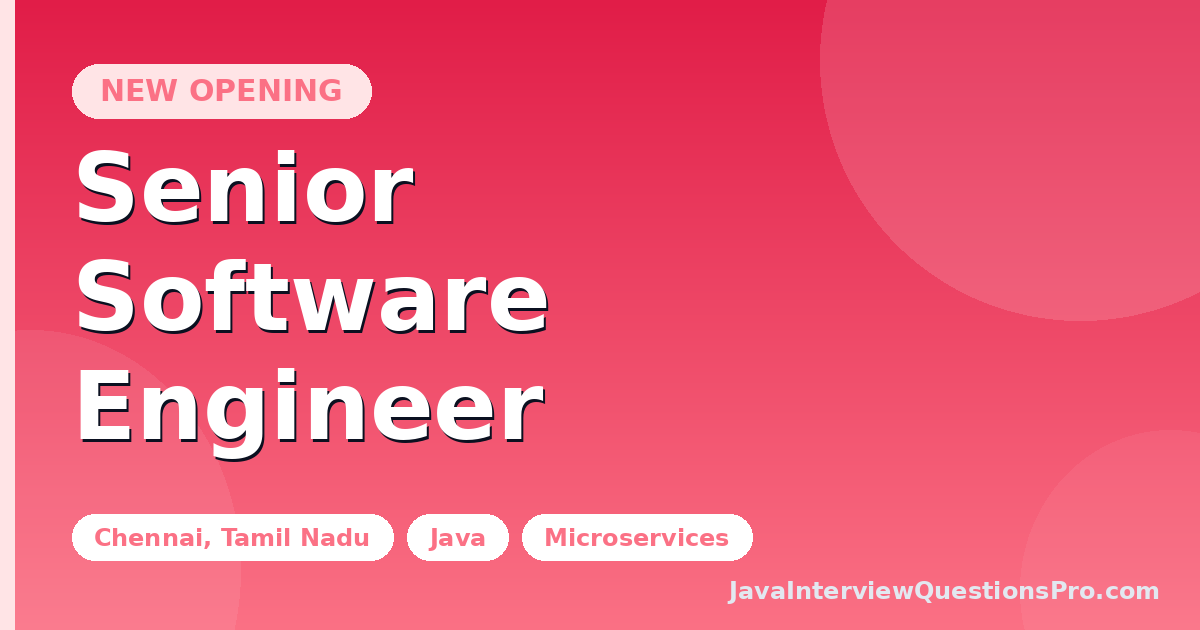 Senior Software Engineer at U.S. Bank — Chennai, Tamil Nadu