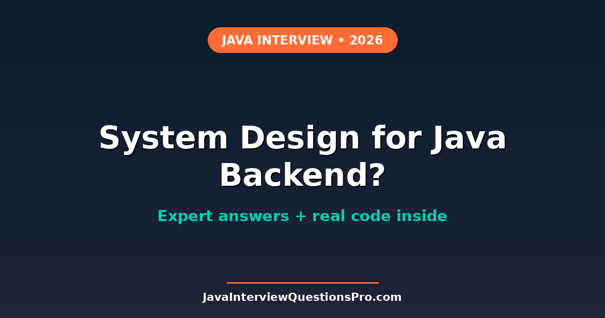 System Design Interview Questions for Java Backend Developers