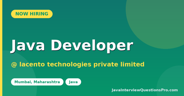 Java Developer at lacento technologies private limited — Mumbai,