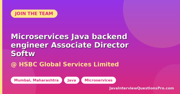 Microservices Java backend engineer Associate Director Software E