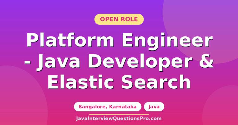 Platform Engineer - Java Developer & Elastic Search at SAP — Bang