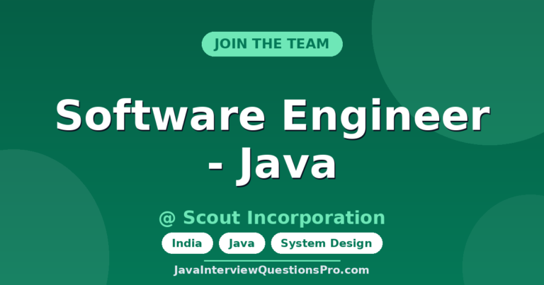 Software Engineer - Java at Scout Incorporation — India